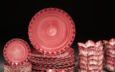 Italian Ceramic Tulip-Form Part Table Service