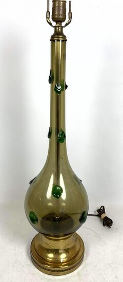 Italian Modern Art Glass Table Lamp. Tall Slender neck