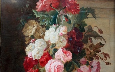 J. Parise - 19th century - Classical still life with flowers