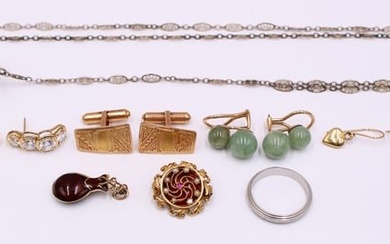JEWELRY. Grouping of Platinum, Gold, and Silver