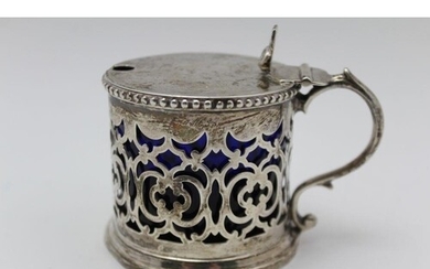 JOHN HARRISON A mid-19th century silver drum mustard of Geor...