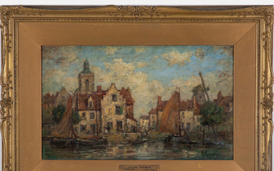 Jacob Henricus Maris, (Dutch, 1837-1899) - Dutch Canal Scene