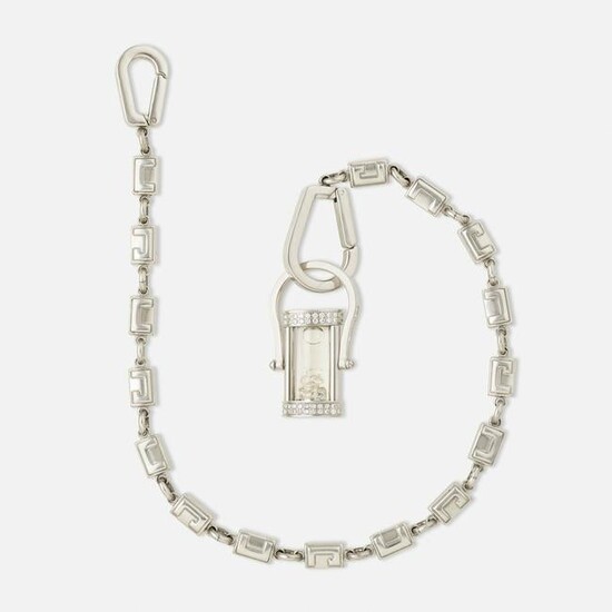 Jacob & Co., Steel and diamond hourglass watch chain