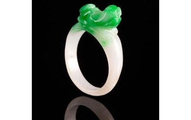 Jade Foo Dog Sculptured Ring