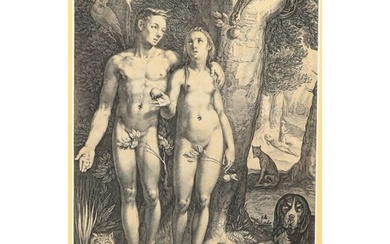 Jan Pietersz Saenredam, Dutch (1565-1607), The Temptation of Man, 1605, engraving on fine laid