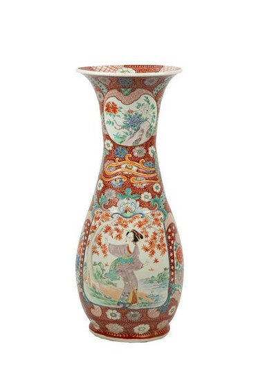 Japanese Hand Painted Porcelain Floor Vase