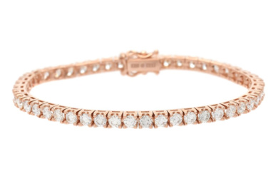 Jewellery Tennis bracelet TENNIS BRACELET, 18K rose gold, 47 brillia...