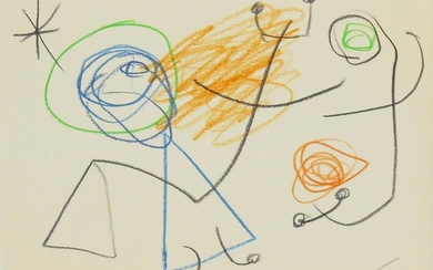 Joan Miro (1893-1983) Colored Pencil Drawing
