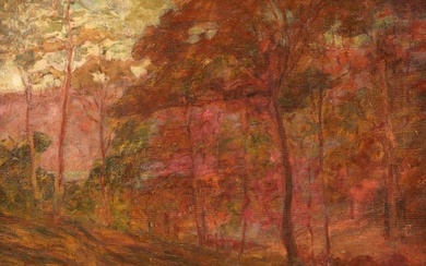 John W. Flender Autumn Landscape Oil on Canvas