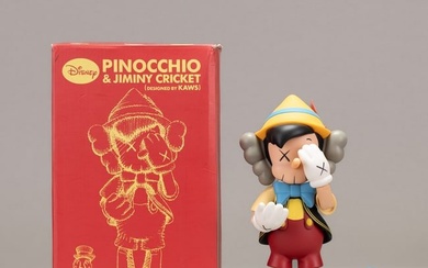 KAWS (Brian Donnelly), Pinocchio & Jiminy Cricket, With Original Box