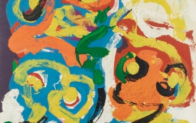 Karel APPEL (1921 - 2006) Composition lithographie couleur, signé en bas ...