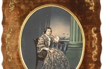 Krivtsova,Natalia Sergueyevna, née Salova (1838 - 1918 ). Eprouve sur papier salé, de forme ovale,...