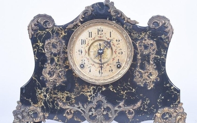 Kroeber "Richelieu" Enameled Iron Mantle Clock