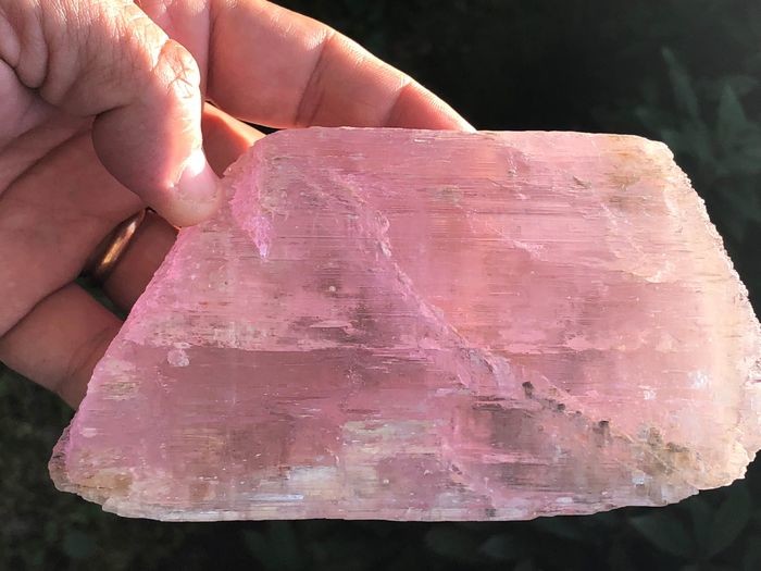 Kunzite (variety of spodumene) large two-terminated crystal with Gemma portions - 15×8×4 cm - 820 g