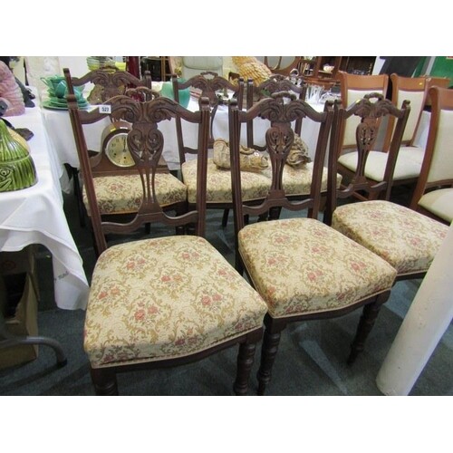 LATE VICTORIAN DINING CHAIRS, set of 6 stained beech dining ...