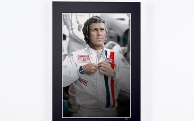 LE MANS 1971 - Steve McQueen - Porsche Driver - Fine Art Photography - Luxury Wooden Framed 70X50 cm - Limited Edition Nr 02 of 30 - Serial ID 18883 - Original Certificate (COA), Hologram Logo Editor and QR Code