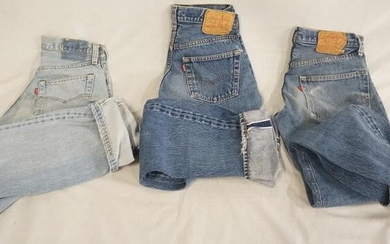 LOT OF 3 PAIRS OF VINTAGE LEVIS 501 SELVEDGE JEANS