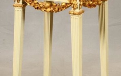 LOUIS XVI STYLE GILTWOOD MARBLE TOP TABLE