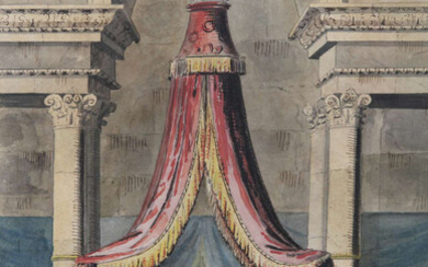 LUCIUS GAHAGAN (1773-1855) Bonaparte's Throne Watercolour, 37 x...