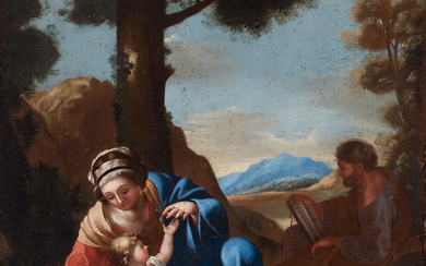 “La Sagrada Familia” Escuela italiana; siglo XVIII