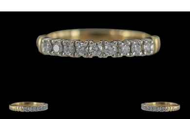 Ladies Attractive 9ct Gold Diamond set Half Eternity Ring. F...