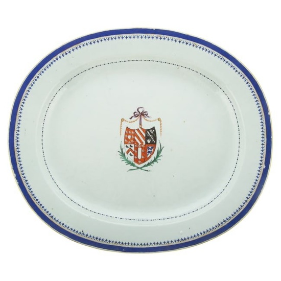 Large Chinese Export Chadwick Armorial Platter