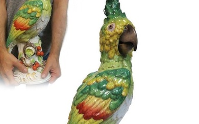Large Meissen Style Porcelain Parrot