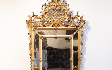 Large North Italian Giltwood Mirror
