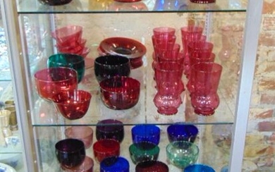 Large collection Victorian glass finger bowls, various
