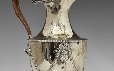 Late 18th century silver claret jug