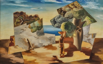 Léopold SURVAGE (1879 1968) Paysage méditerranéen, 1926 Huile sur toile. Signée et datée 26 en...
