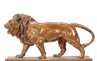 Lion Statue, Pompeian Bronze Titled Lion Qui Marche