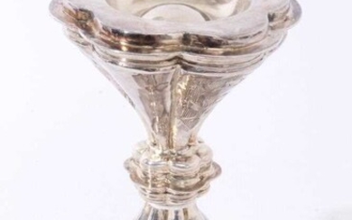 Livery Company Interest- fine Edwardian silver table salt of hour glass form, a copy of the 16th century original in possession of the Worshipful Company of Ironmongers