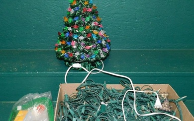Lot Christmas Items - Porcelain Tree