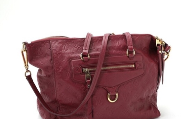 NOT SOLD. Louis Vuitton: A "Lumineuse" bag made of wine red Empriente monogram leather with...