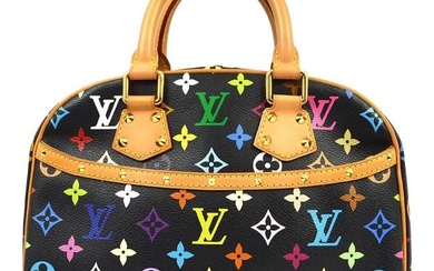Louis Vuitton Black Monogram Multicolor Trouville Handbag M92662 MI0015