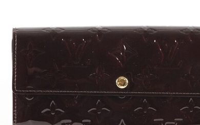 Louis Vuitton portafoglio in pelle Monogram Vernis amaranto; completo di...