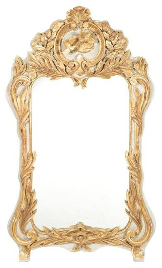 Louis XV Style Painted and Parcel Gilt Mirror