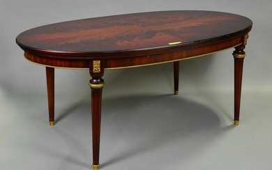 Louis XVI Style Oval Draw Leaf Dining Table