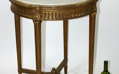 Louis XVI giltwood round gueridon table