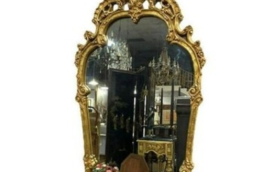 Louis Xv Style Carved Gold Leaf Mirror