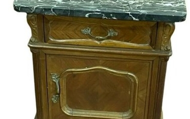 MARBLE TOP FRENCH STYLE NIGHTSTAND