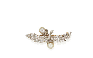 MARCUS & CO.: A PLATINUM, GOLD, CULTURED PEARL AND DIAMOND...