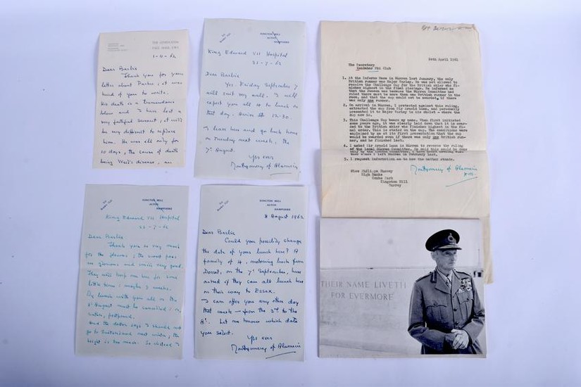 MILITARY INTEREST A collection of signed letters from