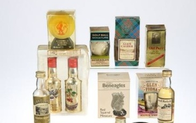 MINIATURE BOTTLE COLLECTION OF WHISKIES AND INCLUDING