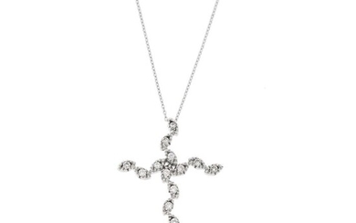 Made in Italy - 18 kt. White gold - Necklace - 0.32 ct Diamonds