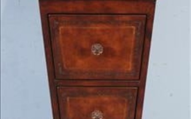 Mahogany decorator pedestal with 4 drawers in column base