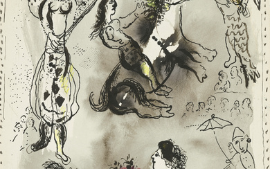 Marc Chagall (1887-1985) Esquisse pour "Le Rêve au cirque", 1980