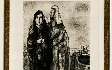 Marc Chagall Etching [Meeting of Jacob and Rachel]