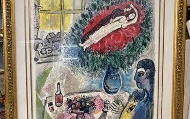 Mark Chagall Russian/French Large Lithograph 45 in x 34 in. limited edition 21/200